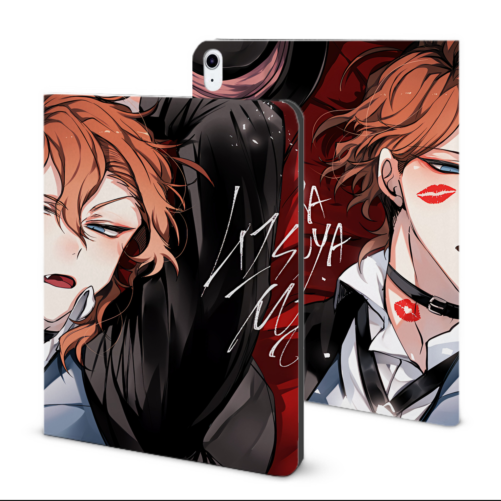 （画像用） 文豪ストレイドッグス Bungo Stray Dogs IPad ケース ブック型 PUレザー TPU 耐衝撃 軽量 薄型 ペン収納なし 全面保護 IPad 各モデル対応